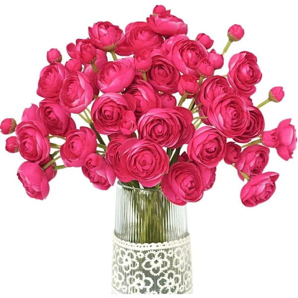 11 in. Red Indoor/Outdoor Artificial Rose Flower-18 Pieces