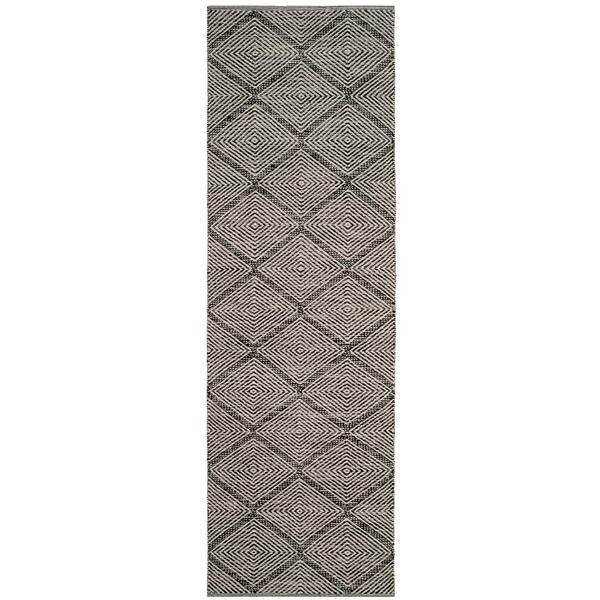 Montauk 2 ft. x 21 ft. Black Diamond Runner Rug
