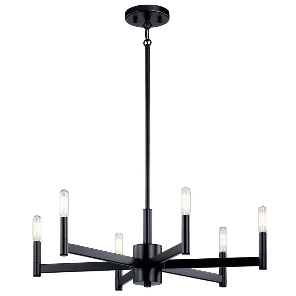 Erzo 26 in. 6-Light Black Contemporary Candle Circle Chandelier for Dining Room price history on PriceWatchPro