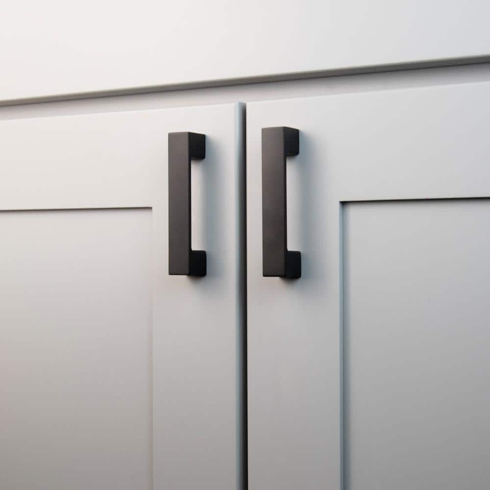 Matte Black Aluminum 3" Modern Bar Pulls with Mounting Hardware
