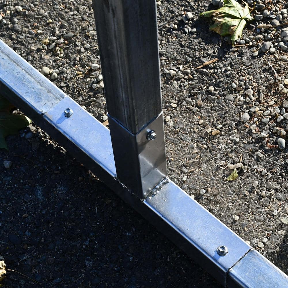 ALEKO 12x30 ft Grey Galvanized Steel Carport Canopy Shelter