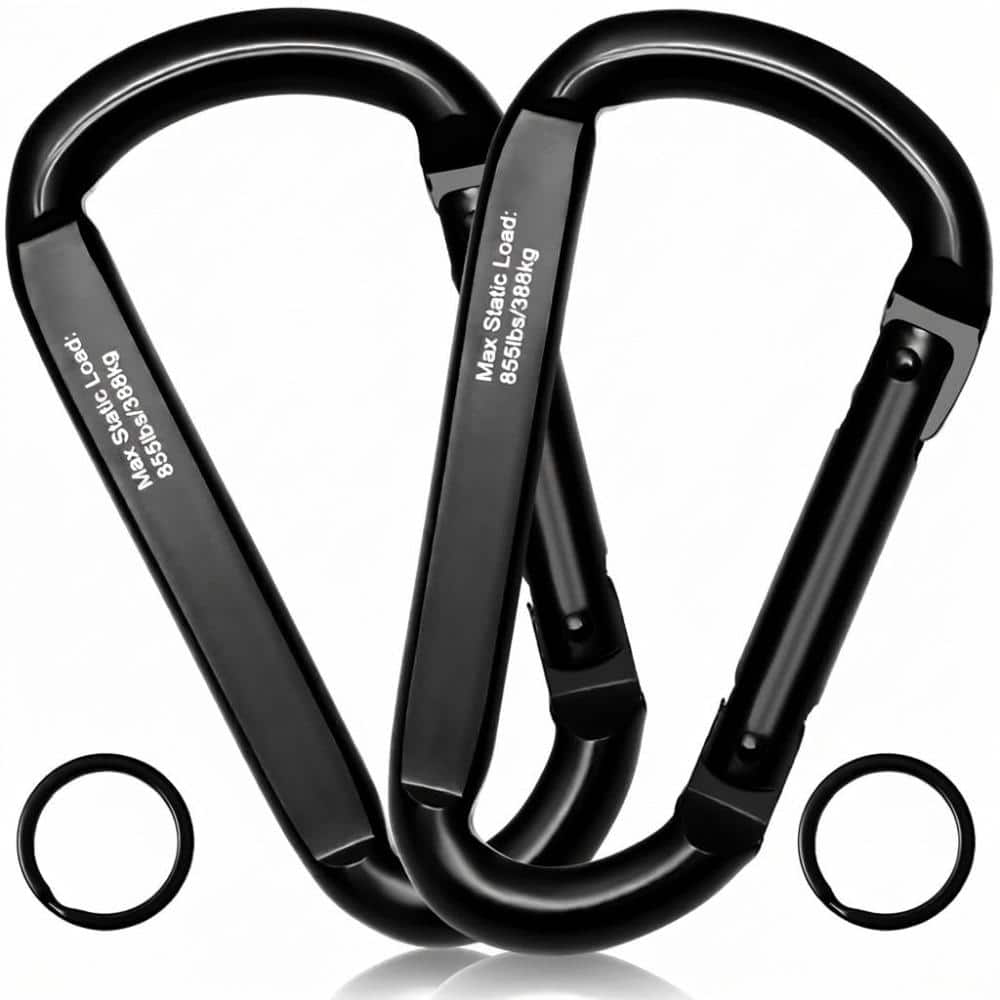 Iron D-Ring Carabiner Clip 855 lb 3 in Spring Hook for Hammocks Camping Hiking Gym Dog Leash Key Ring 2-Pack price history on PriceWatchPro