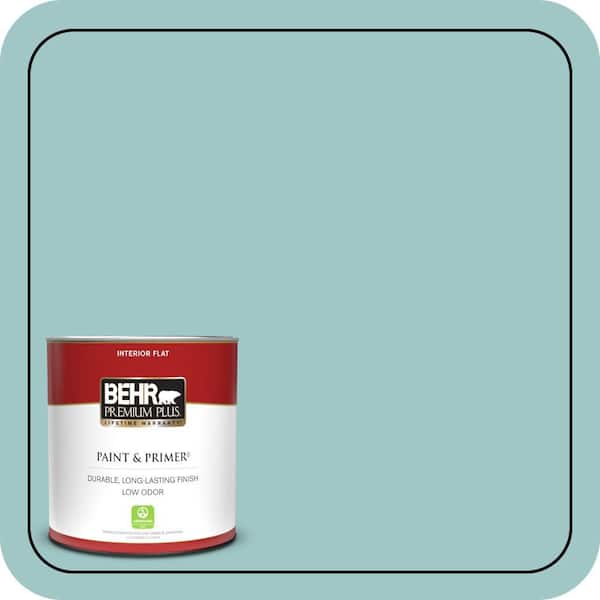 BEHR PREMIUM PLUS 1 qt. Home Decorators Collection #HDC-SP16-08 Blue Bell Flat Low Odor Interior Paint & Primer