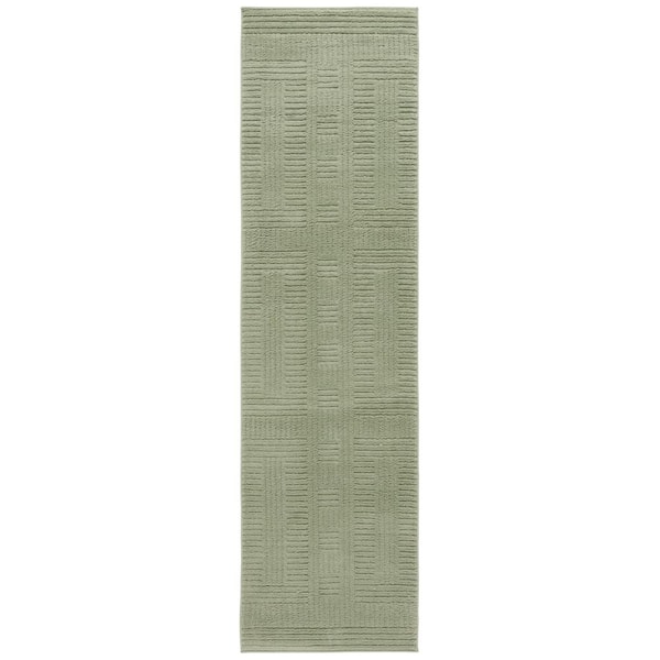 Selena 2 ft. x 8 ft. Green Geometric SLE686Y Runner Rug