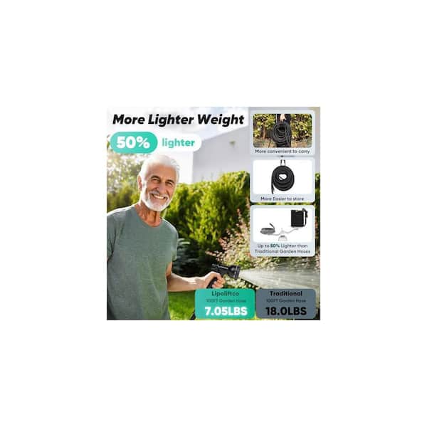 5/8 in. x 100 ft. Light Duty Flexible Garden Hose Kink Free