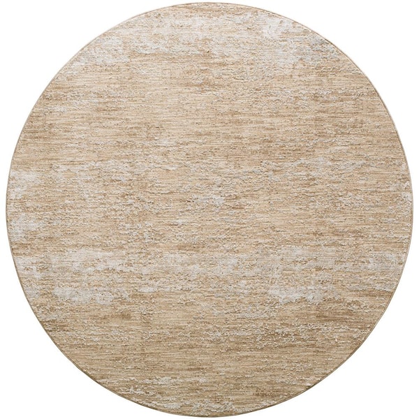 Livabliss Masterpiece Gray Traditional 7 ft. Round ft. Indoor Area Rug