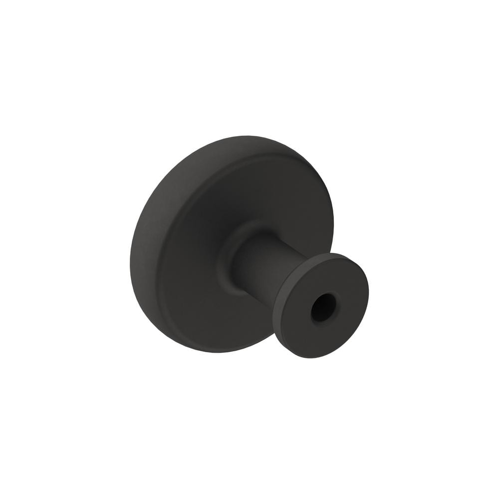 Matte Black Round Modern Cabinet Knob with Mounting Hardware