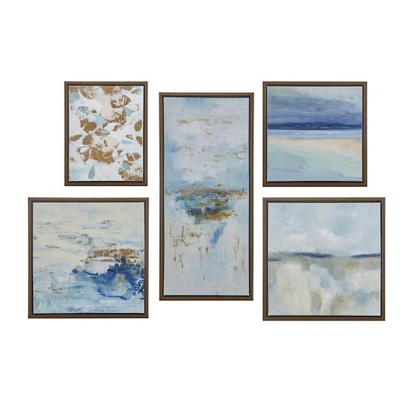 Miscool Anky 5-Piece Framed Art Print 36.6 in. x 16.6 in. Gallery Framed Canvas Wall Art Set