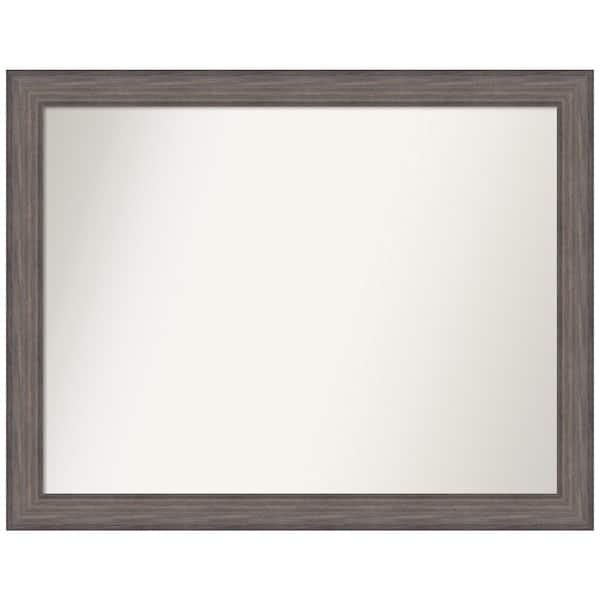 Amanti Art Medium Rectangle Distressed Brown Modern Mirror (36.25 in. H x 46.25 in. W)