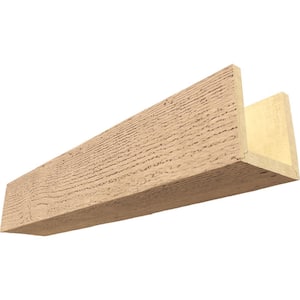 Endurathane 8 in. H x 6 in. W x 14 ft. L Rough Sawn Buttercream Faux Wood Beam