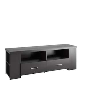Bromley 60 in. Ravenwood Black TV Stand with 2 Drawer Fits TVs Up to 70 in. with Cable Management