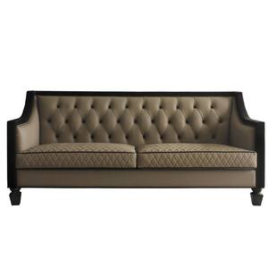 Beatrice Beige Leather-Aire and Charcoal Futon Frame