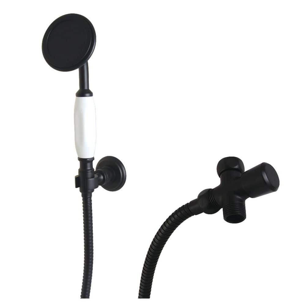 Vintage 1-Spray Wall Mount Handheld Shower Head 1.8 GPM in Matte Black