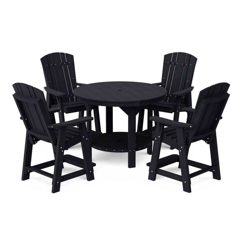 Heritage 5-Piece Black HDPE Plastic Outdoor Patio 48 in. Counter Set price history on PriceWatchPro