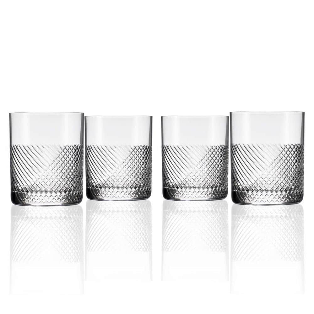 Bar One Set of 4 Point Double Old Fashioned Glasses, 11oz