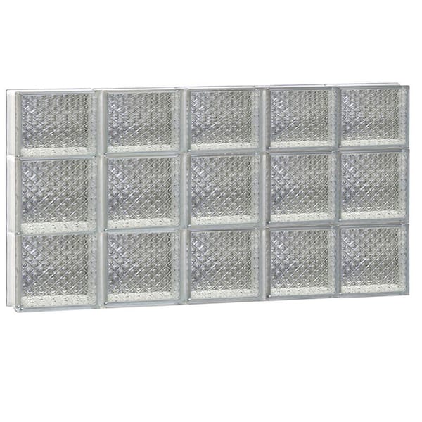 Clearly Secure 38.75 in. x 21.25 in. x 3.125 in. Frameless Diamond Pattern Non-Vented Glass Block Window