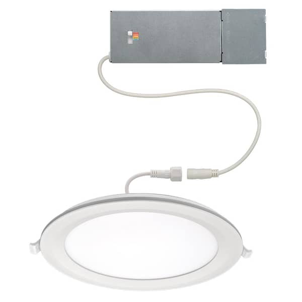 8 in. Canless Integrated LED Recessed Light Trim 1800 Lumens Adjustable CCT Kitchen Bathroom Remodel Wet Rated Dimmable