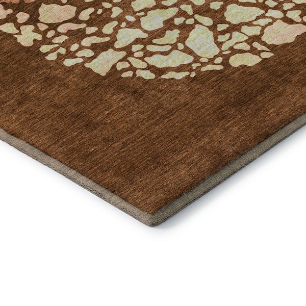 Mayfield Premium Machine Washable Indoor/Outdoor Geometric AMF643 Paprika 10 ft. x 14 ft. Area Rug