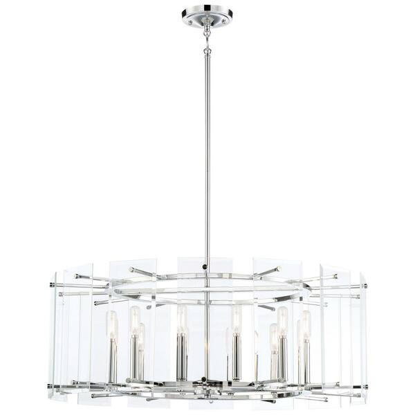 Minka Lavery Beacon Trace 12-Light Chrome Pendant with Clear Beveled Glass Shade