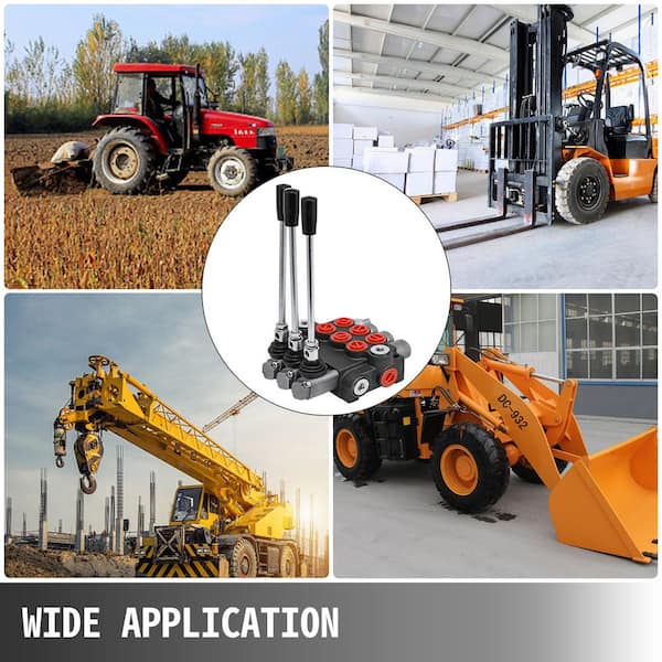 3 Spool Hydraulic Control Valve 11 GPM Hydraulic Directional Control Valve Double Acting Hydraulic Valve for Tractors