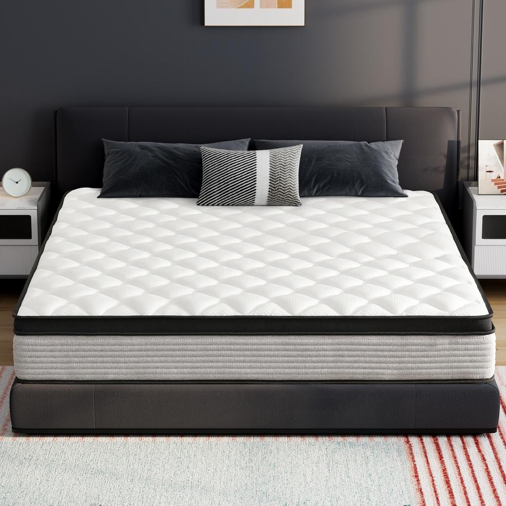 PICCHESS King Medium Hybrid Mattress 12 in. Bed-in-a-Box Mattress, King ...