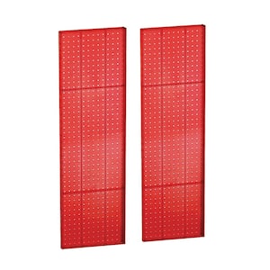 44 in. H x 13.5 in. W Red Styrene Pegboard with One Sided Panel (2-Pieces per Box)