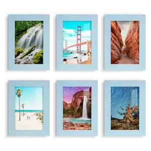 Textured 5 in. x 7 in. Blue Picture Frame (Set of 6)