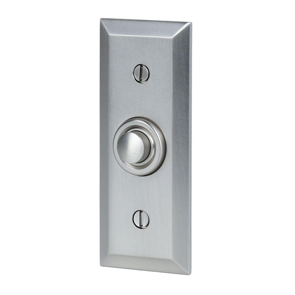 Wired Metal Rectangular Beveled Recessed Mount Doorbell Push Button with Brushed Nickel Finish price history on PriceWatchPro