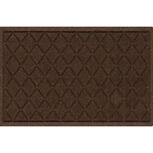 Waterhog Argyle Dark Brown 23 in. x 35 in. PET Polyester Indoor Outdoor Door Mat