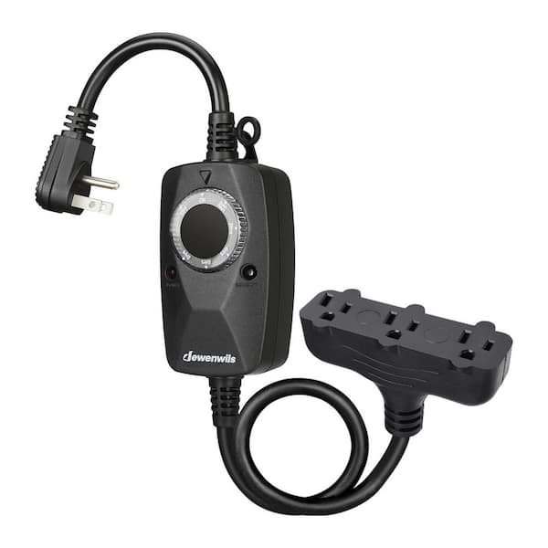 DEWENWILS Outdoor Light Timer with 2 ft. Extension Cord, Weatherproof Photocell Timer with 3-Grounded Outlets for Holiday