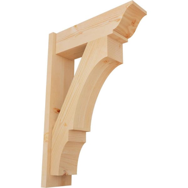 Ekena Millwork 8 in. x 36 in. x 24 in. Balboa Traditional Smooth Douglas Fir Outlooker