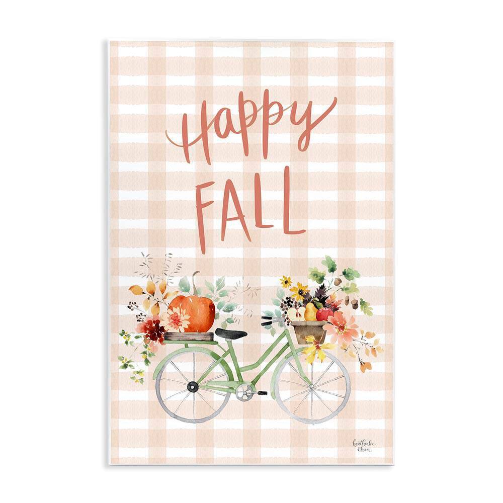 Happy Fall Plaid Seasonal Flowers Blooming Bicycle by Heatherlee Chan Unframed Graphic Travel Art Print 19 in. x 13 in. price history on PriceWatchPro