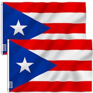 Fly Breeze 3 ft. x 5 ft. Polyester Puerto Rico Flag 2-Sided Banner with Brass Grommets and Canvas Header (2-Pack)