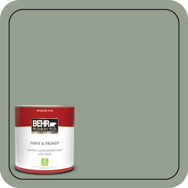 BEHR PREMIUM PLUS 1 qt. #N400-4 Forest Path Flat Low Odor Interior Paint & Primer