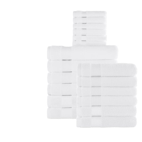 StyleWell HygroCotton White 12-Piece Bath Towel Set