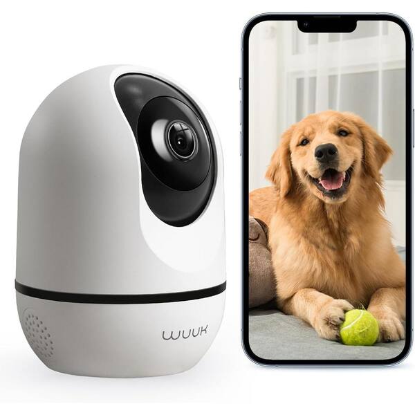 WUUK 4MP Wired Smart Indoor Spotlight Security Camera with Color Night Vision and 2-Way Audio