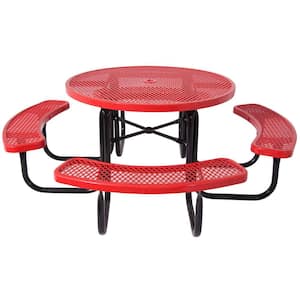 46 in. Round Table, Diamond, Red