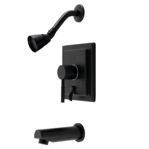 Kingston Brass Concord Single Handle 1-Spray Tub and Shower Faucet 1.8 GPM with Pressure Balance in Matte Black