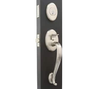 Estate Collection Logan Single Cylinder Satin Nickel Door Handleset with Door Knob