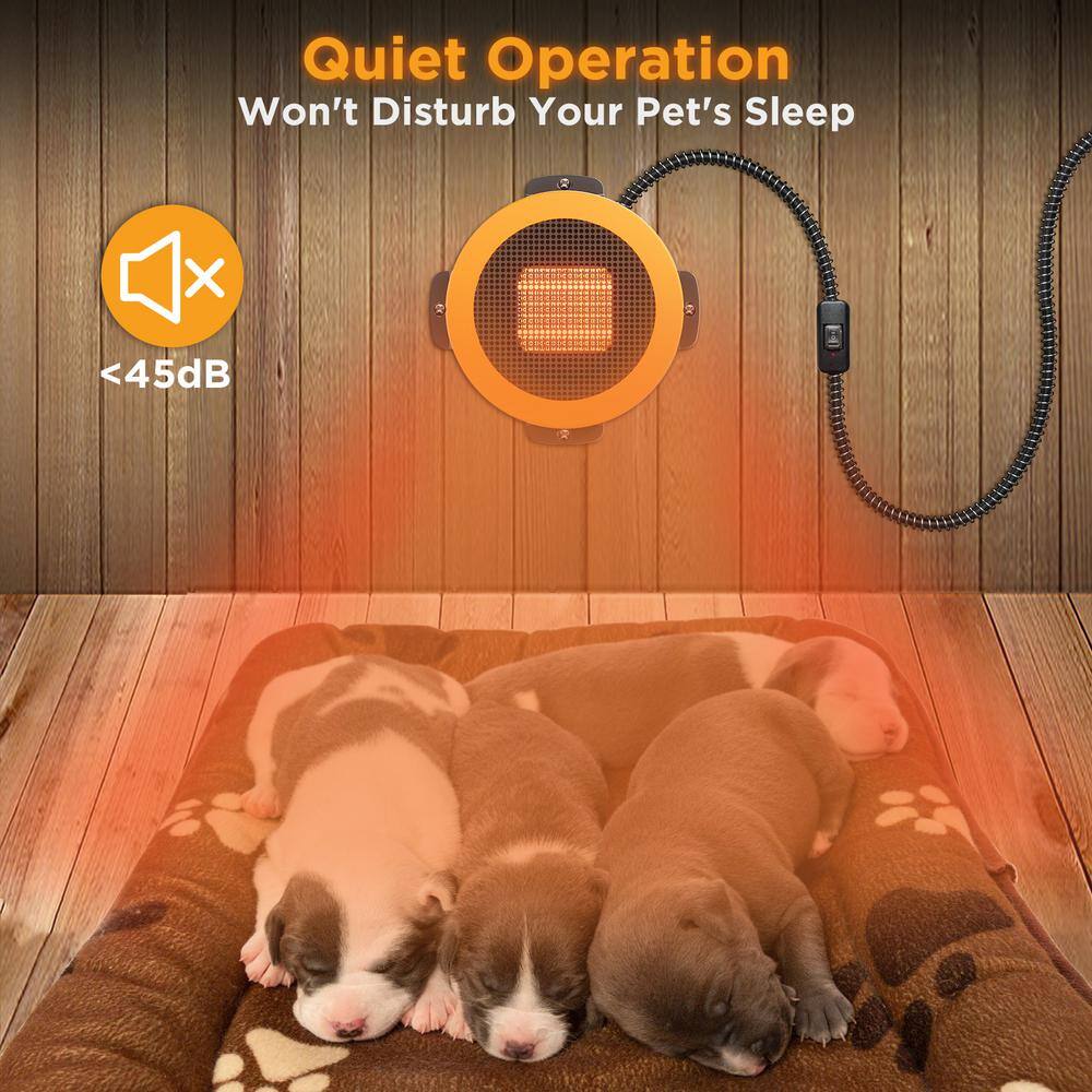 Yellow Ceramic Wall Mount Dog House Heater with Automatic Shut-off