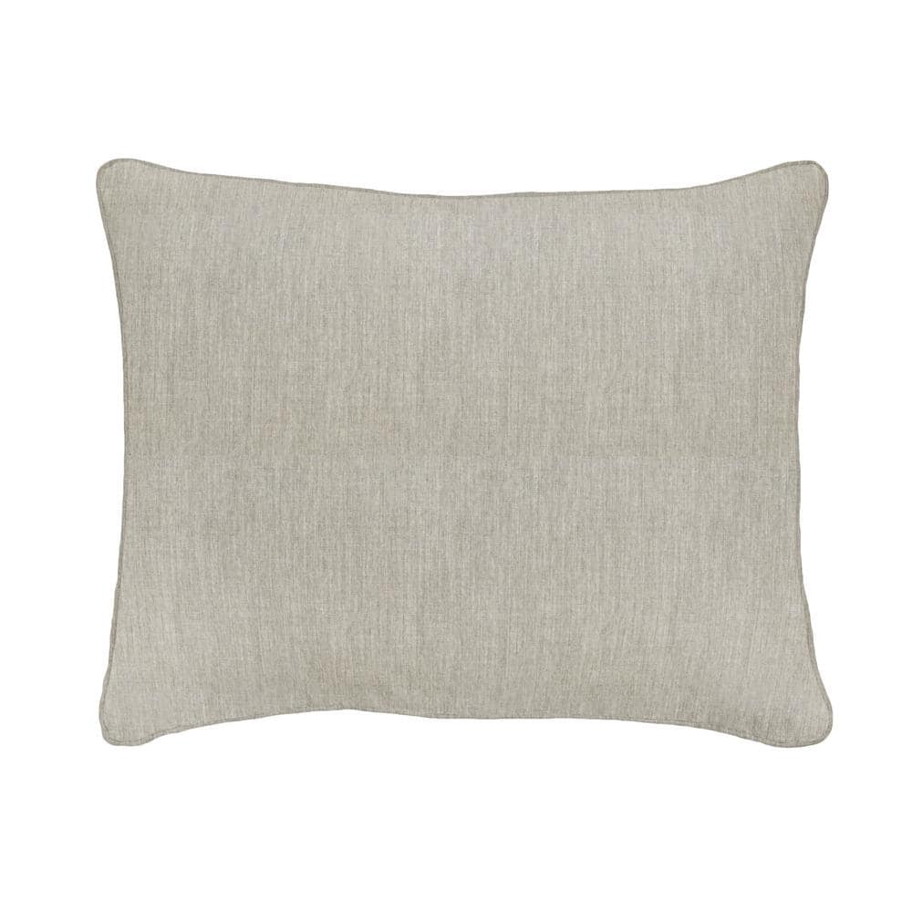 Sunbrella Granite Grey Rectangular Outdoor Corded Lumbar Pillows (2-Pack)