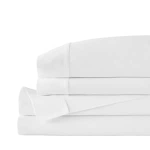 Luxury Organic Cotton 4-Piece Queen Sheet Set in White