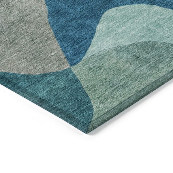 Chantille Machine Washable Indoor/Outdoor Abstract ACN2141 Teal 1 ft. 8 in. x 2 ft. 6 in. Accent Rug