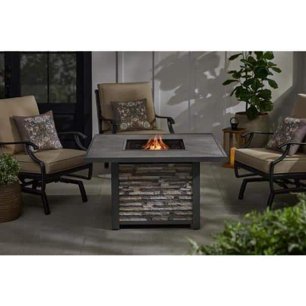Nuu Garden 44 50000 BTU Fire Table AF015, black, aluminum, weather  resistant