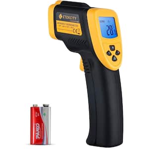 Infrared Laser Temperature Gun Yellow Digital Display High Temp Tool for Cooking Grill Oven Engine HVAC