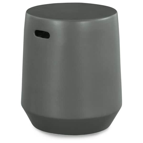 Kalmunds 17.5 in. Gray Backless Ceramic Non-Upholstered Stool