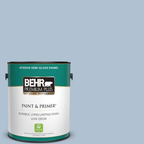BEHR PREMIUM PLUS 1 gal. #S510-2 Boot Cut Semi-Gloss Enamel Low Odor Interior Paint & Primer