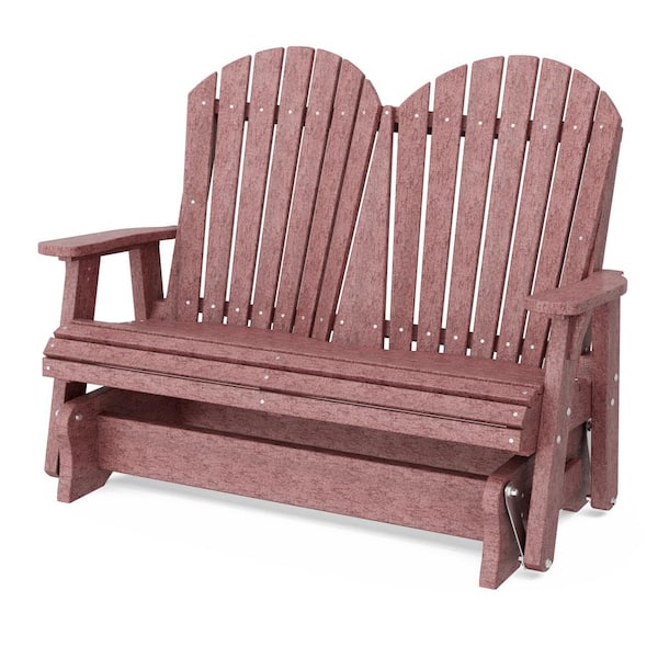 Wildridge Heritage 2-Person Cherrywood Plastic Outdoor Double Glider