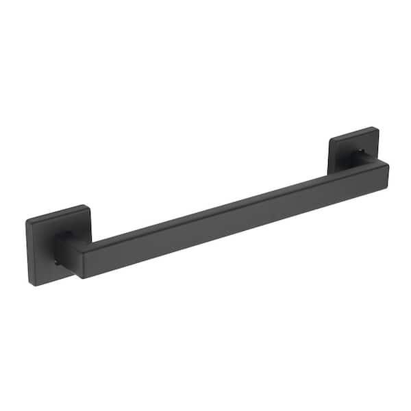 Glacier Bay 18 in. Soft Square Style Grab Bar in Matte Black