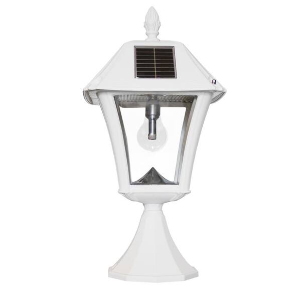 Gama Sonic Baytown Ii Bulb 1 Light White Led Outdoor Solar Post Wall With Gs Warm 105b233 The Home Depot Gama Sonic Baytown Ii Bulb 1 Light, Baytown Solar Lamp
